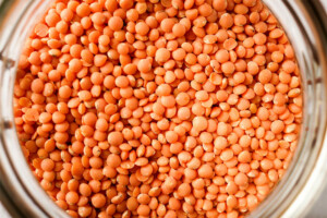 Rote Linsen für Sellerie-Linsen-Suppe