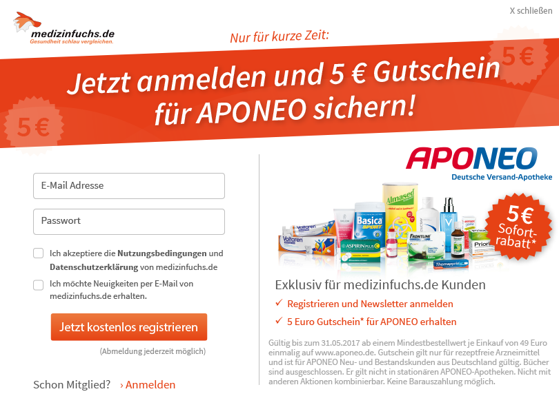 medizinfuchs.de - Newsletter-Aktion von APONEO