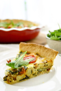 Kartoffel-Quiche mit Spinat und Ziegenkäse