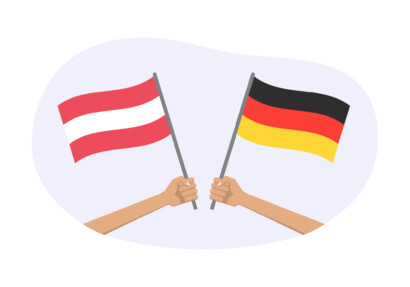 Bild mit 2 Fahnen von Deutschland und Österreich