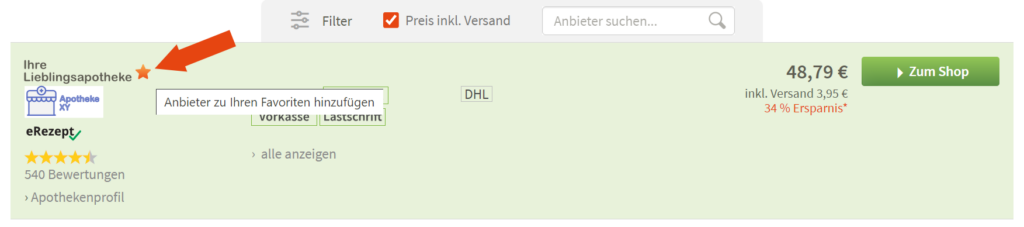 So kann man seine Lieblingsapotheke auswählen, speichern und verwalten