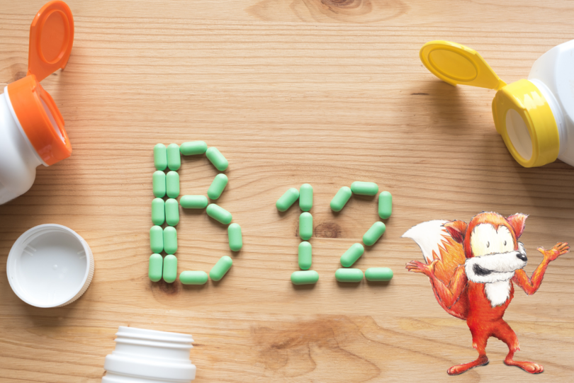 Der schlaue Fuchs klärt über Überdosierung von Vitamin B12 auf